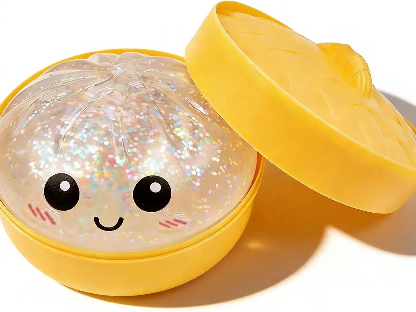 Greenish Glitter Dumpling, 3.15 inches in Diameter Dumpling Squishy, Greenish Dumplings for Spring