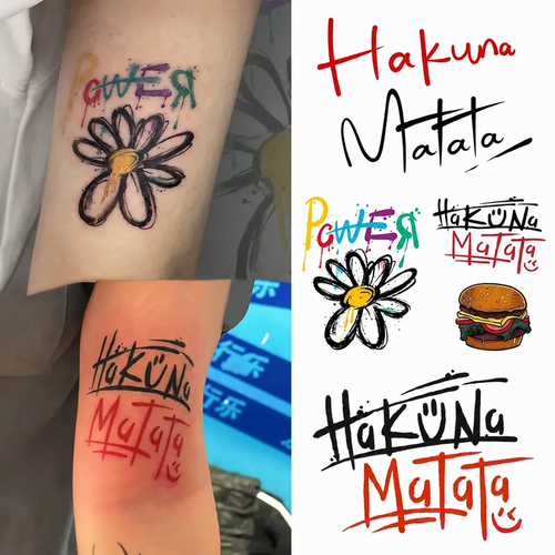 Power Daisy Temporary Tattoo Stickers