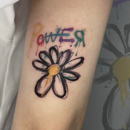 Power Daisy Temporary Tattoo Stickers