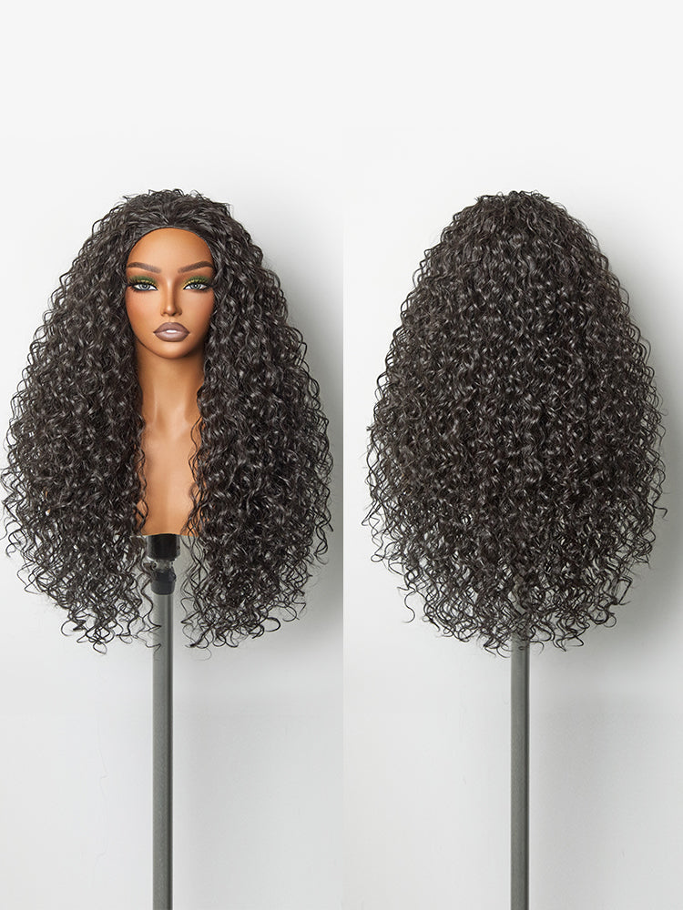 [Blend] Frodio 26" Veralux™ Blend Human Hair 3in1 Half Wig Ready To Wear Shaggy Waves Big Hair Curly Hair Wig