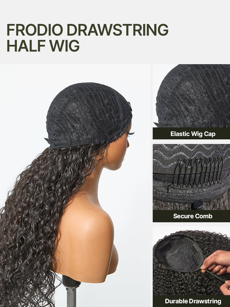 [Blend] Frodio 26" Veralux™ Blend Human Hair 3in1 Half Wig Ready To Wear Shaggy Waves Big Hair Curly Hair Wig