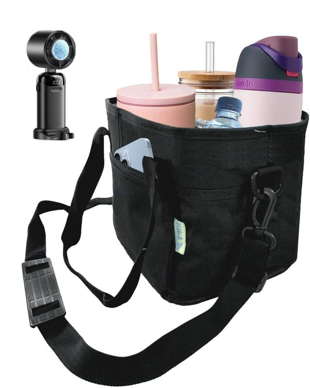 Family Size 4 Compartment Drink Bag, Multiple Tumbler Carrier Caddy Drinkware Insulated Sturdy Bottle