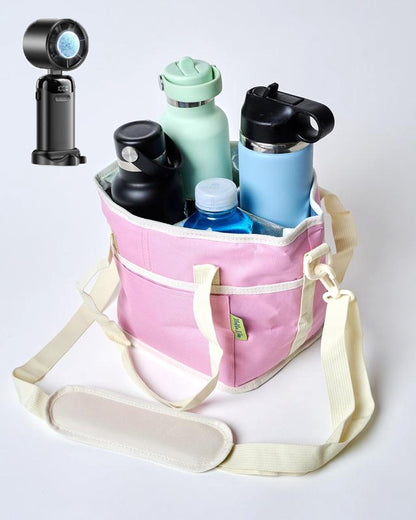 Family Size 4 Compartment Drink Bag, Multiple Tumbler Carrier Caddy Drinkware Insulated Sturdy Bottle