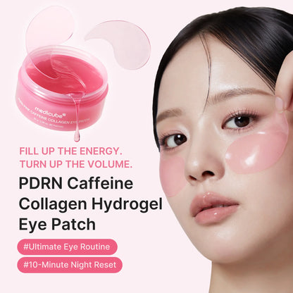 [NEW] [medicube] PDRN Pink Caffeine Collagen Eye Patch for Night CareㅣFuller-Looking Eye Area, Under-Eye Puffiness, Dark Circles Care for Smooth, Radiant & Youthful-Looking | Korean Skincare, K-Beauty