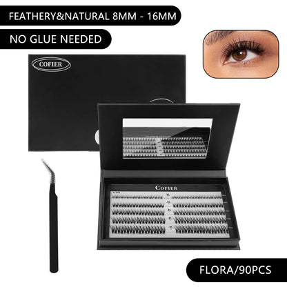 (100 Pcs) 【Hot Style】Cofier No Glue Lash Kit Jelly