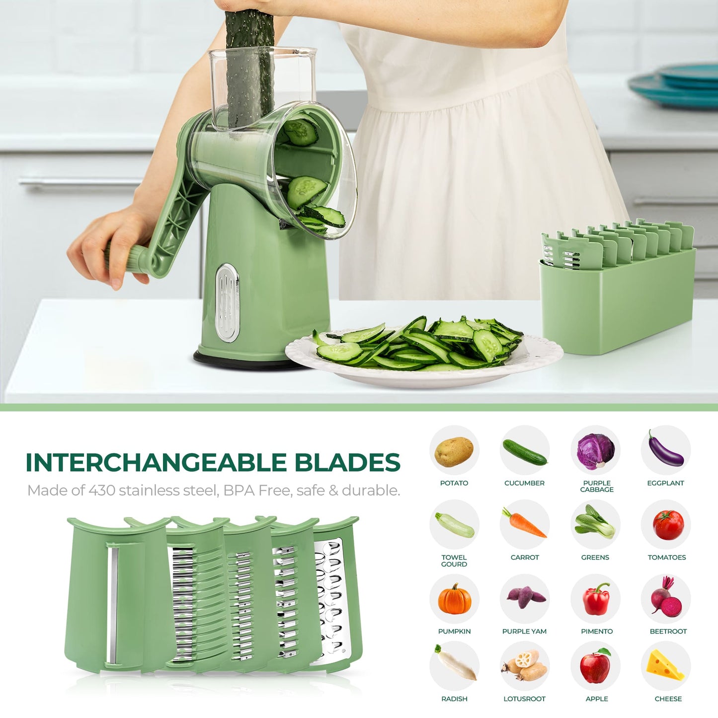 Vegetable Slicer and Grater for Kitchen