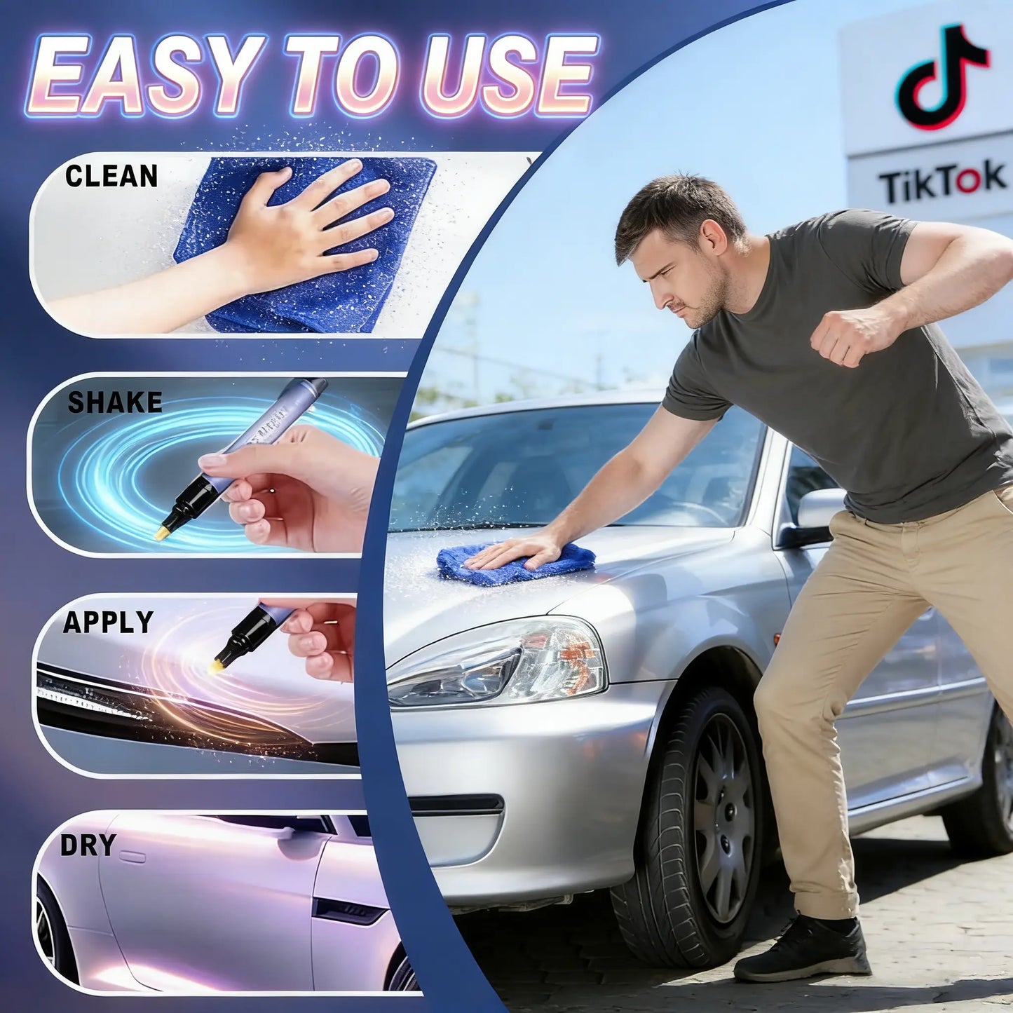 Magic Car Scratch Removal Pen | Easy DIY Auto Paint Touch-Up Pen | Quick Scratch Repair & Gloss Restoration | Portable Car Care Essential for All Vehicles