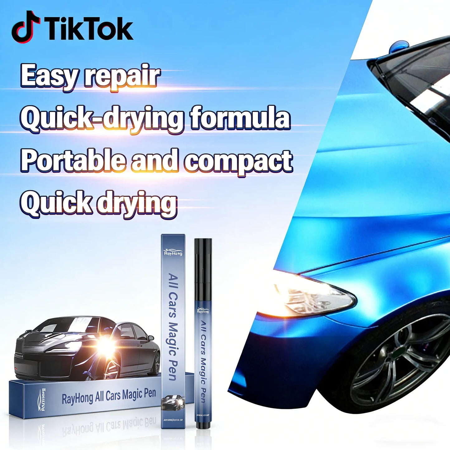 Magic Car Scratch Removal Pen | Easy DIY Auto Paint Touch-Up Pen | Quick Scratch Repair & Gloss Restoration | Portable Car Care Essential for All Vehicles