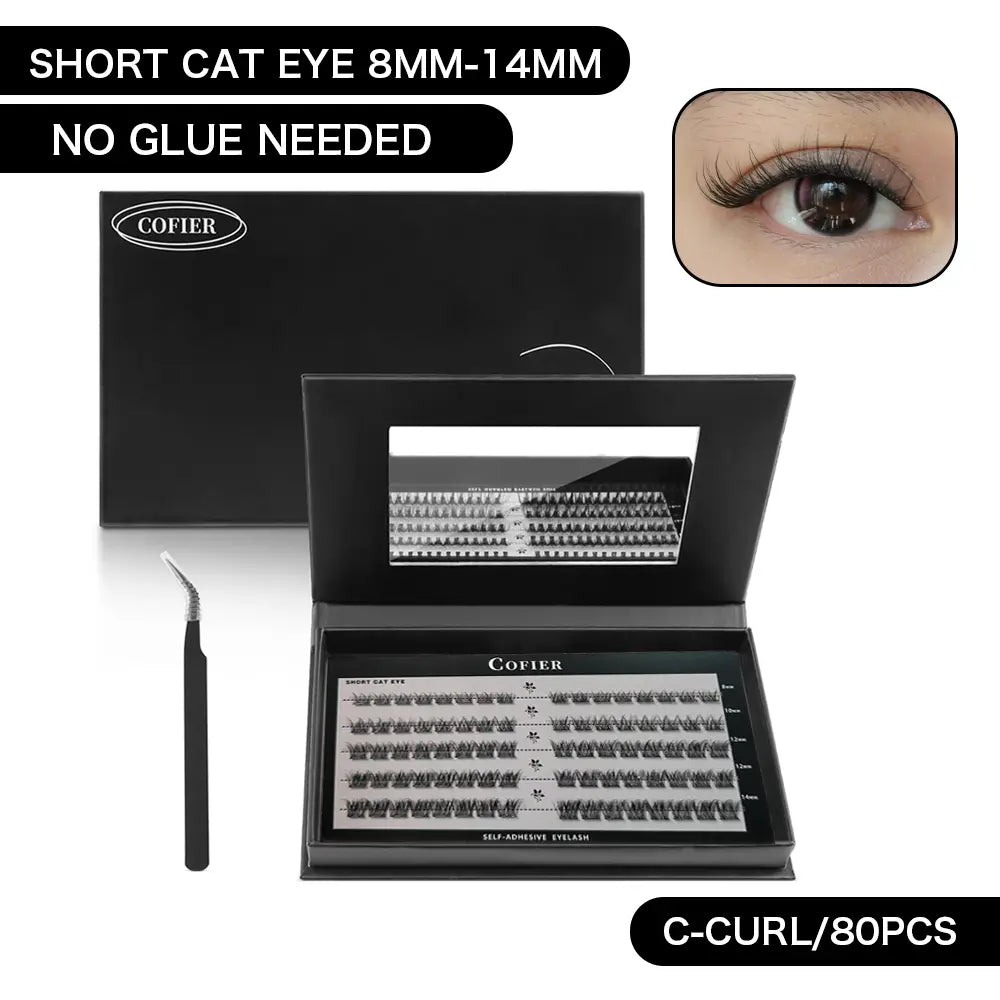 (100 Pcs) 【Hot Style】Cofier No Glue Lash Kit Jelly