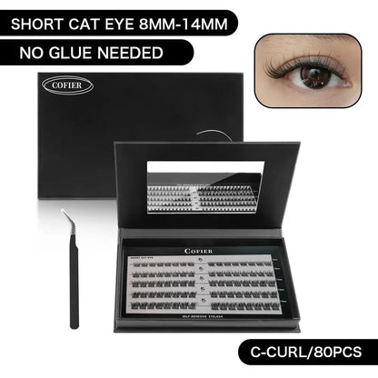 (100 Pcs) 【Hot Style】Cofier No Glue Lash Kit Jelly
