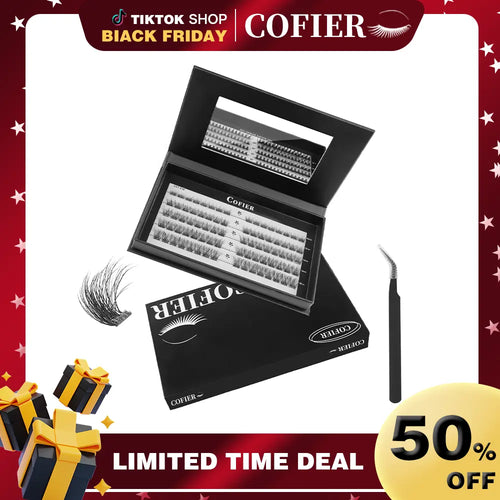 (100 Pcs) 【Hot Style】Cofier No Glue Lash Kit Jelly