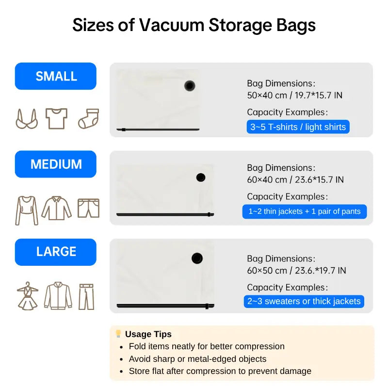 (9 Pcs) Inspink Travel Vacuum Compression Storage Bags with USB