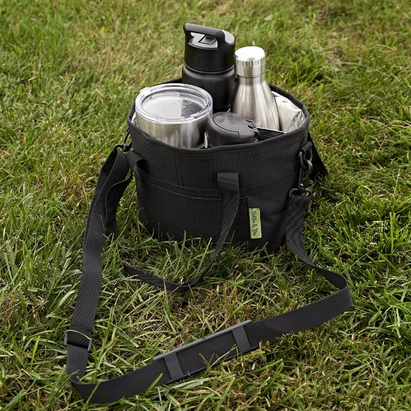 Family Size 4 Compartment Drink Bag, Multiple Tumbler Carrier Caddy Drinkware Insulated Sturdy Bottle