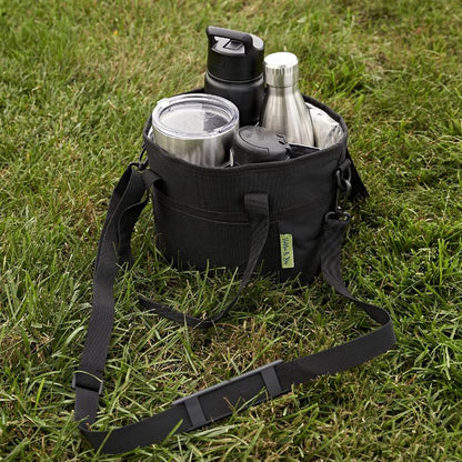 Family Size 4 Compartment Drink Bag, Multiple Tumbler Carrier Caddy Drinkware Insulated Sturdy Bottle