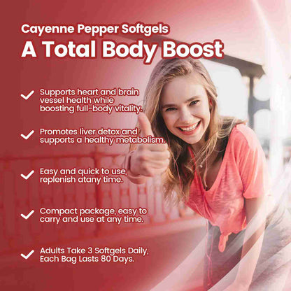 Cayenne Pepper Softgels for Leg Vein, Heart & Circulation Health
