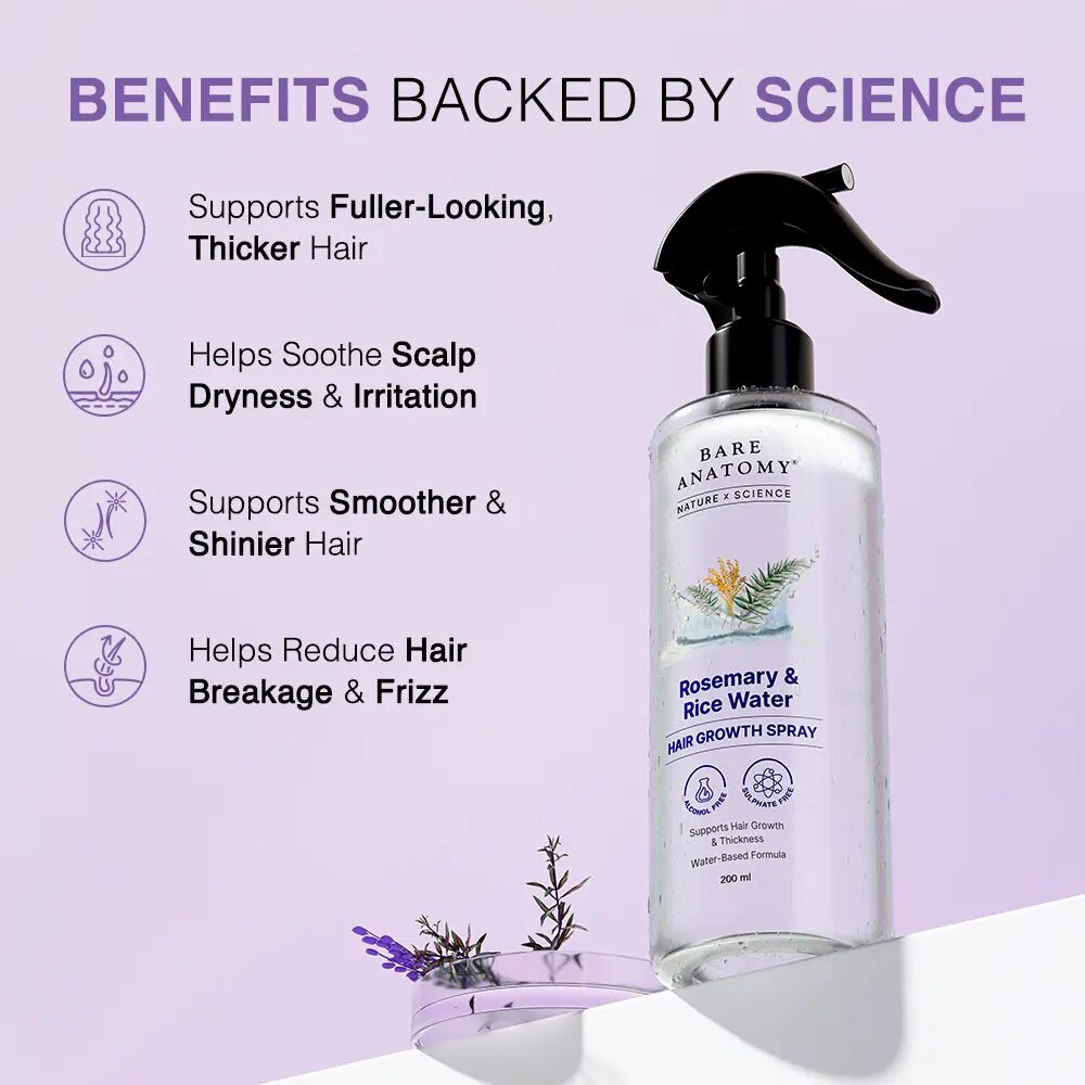 Natural Rosemary & Rice Water Hair Growth Density Spray