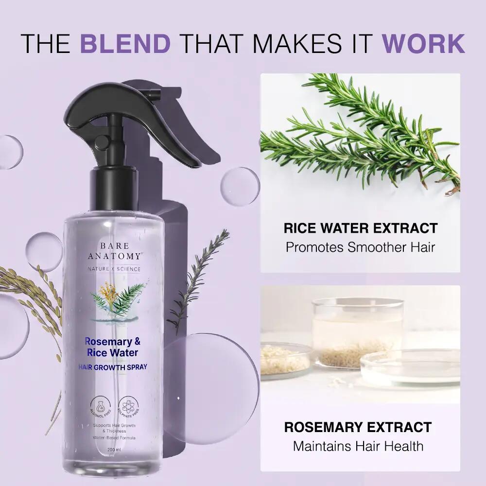 Natural Rosemary & Rice Water Hair Growth Density Spray