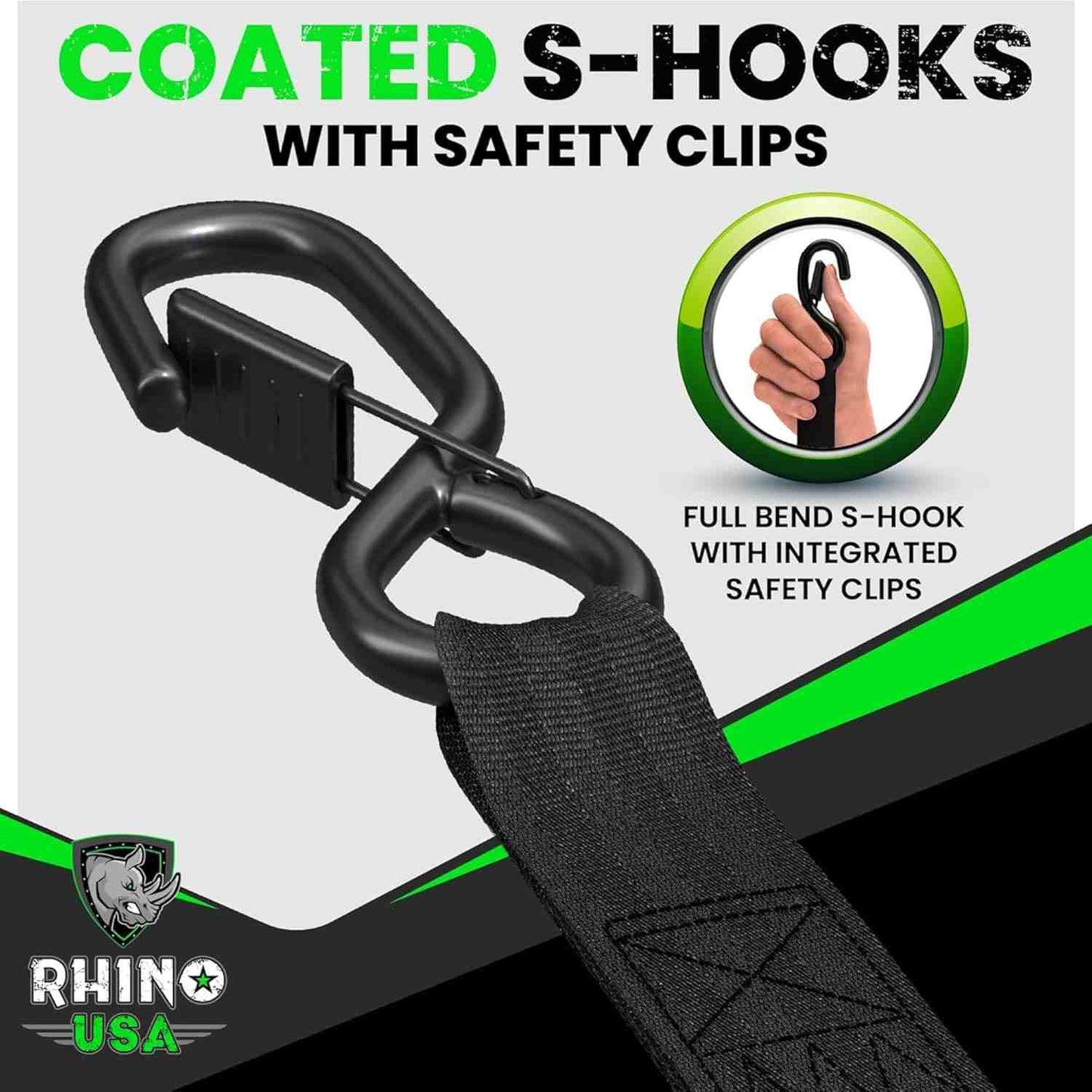 1" x 10' Retractable Ratchet Straps- Medium Duty Self Retracting Tie Down Straps for Truck, Cargo Trailer