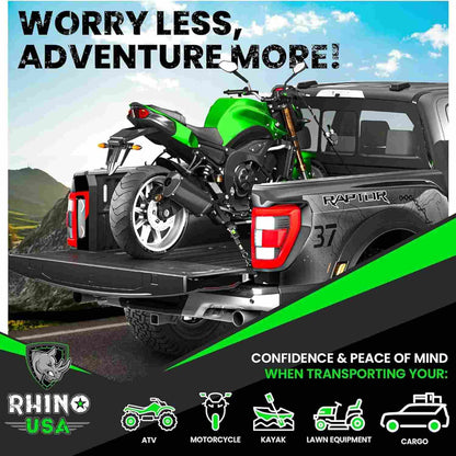 1" x 10' Retractable Ratchet Straps- Medium Duty Self Retracting Tie Down Straps for Truck, Cargo Trailer