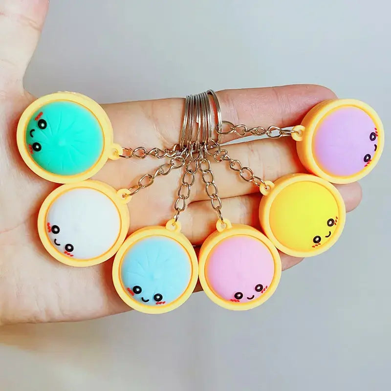 Squeeze Away Stress with the Light-Up Dumpling Fidget Keychain