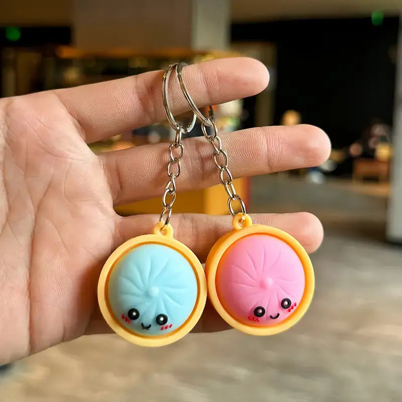 Squeeze Away Stress with the Light-Up Dumpling Fidget Keychain