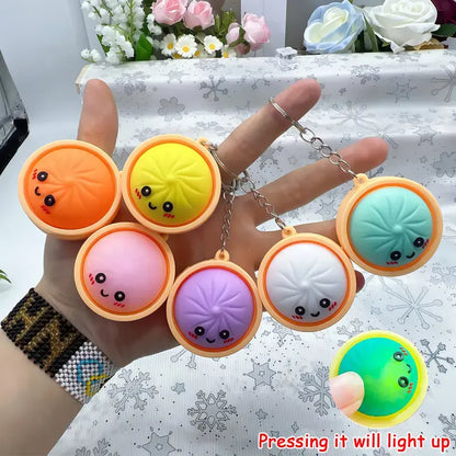 Squeeze Away Stress with the Light-Up Dumpling Fidget Keychain