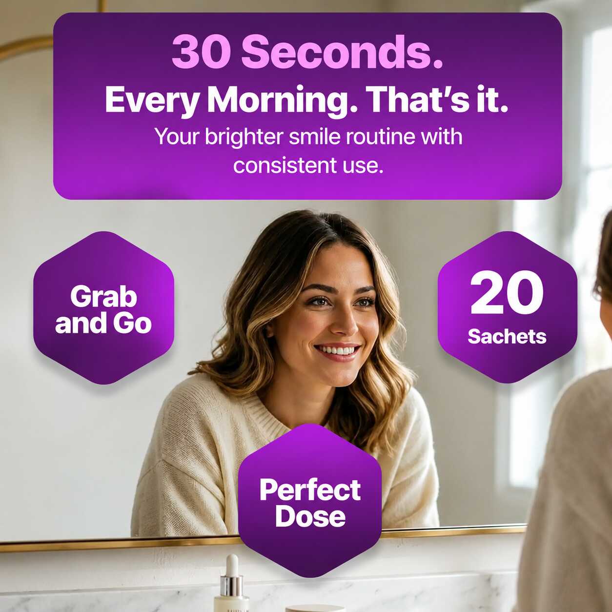 Cancel Yellow Stones in 30 Seconds with Purple Color Correcting Mouthwash