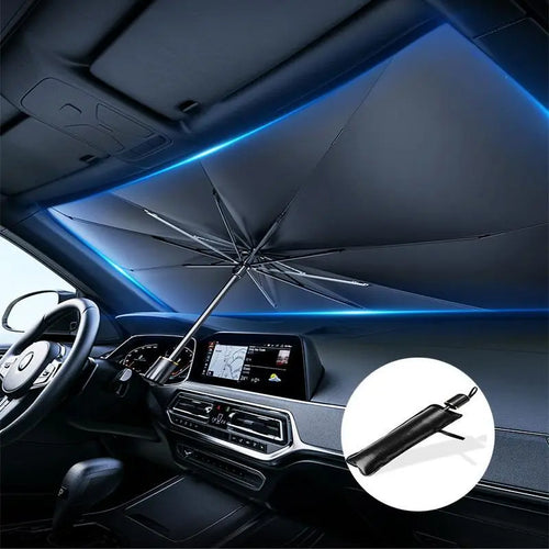 Foldable Automotive Windshield Sun Shade Umbrella — Instant Heat Isolation & UV Block
