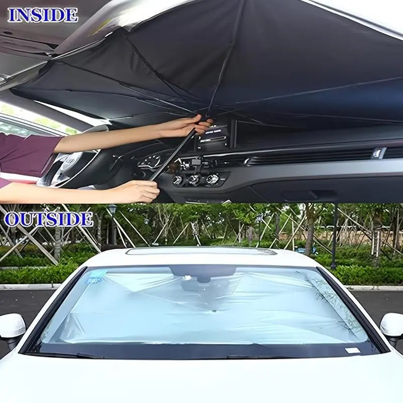 Foldable Automotive Windshield Sun Shade Umbrella — Instant Heat Isolation & UV Block