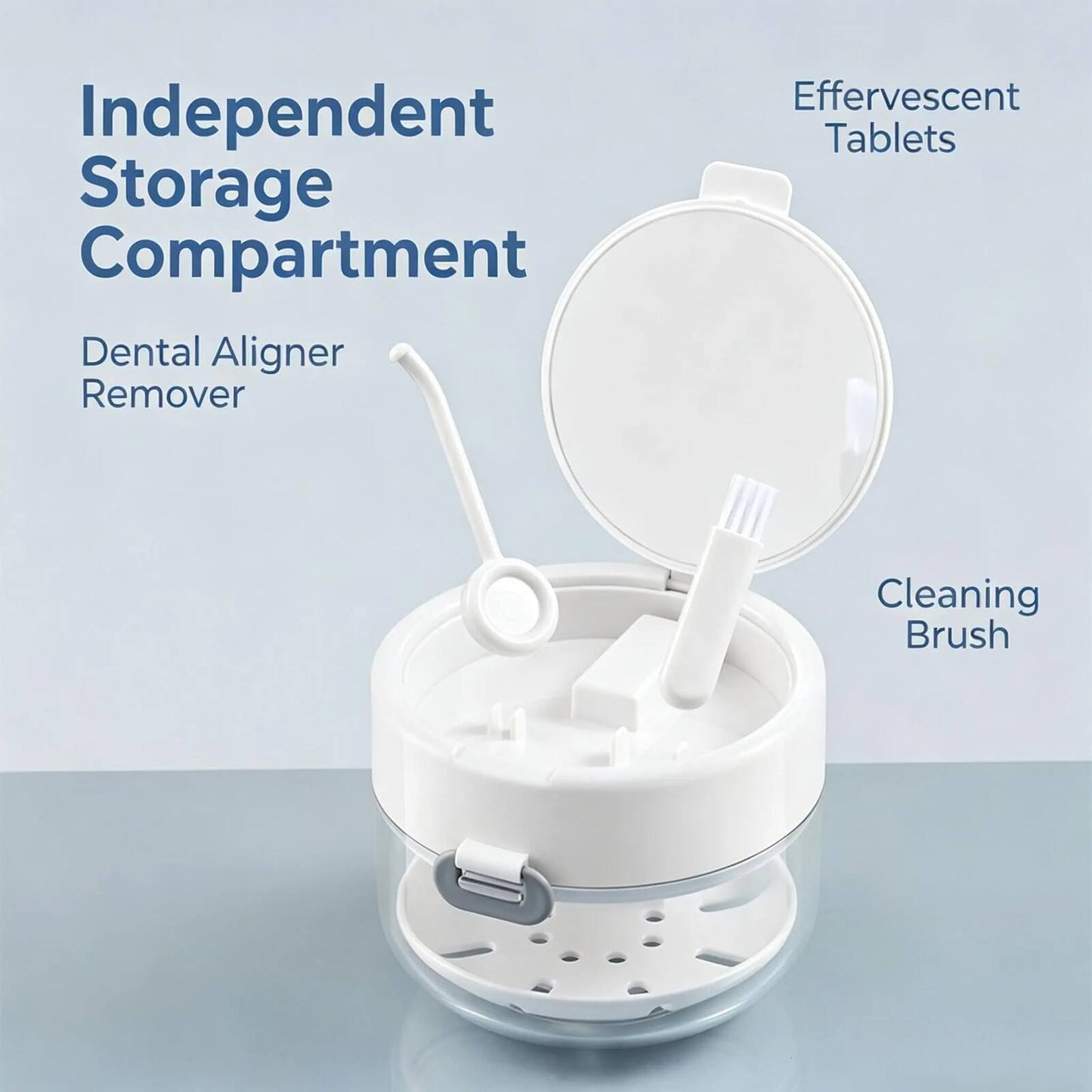 Retainer Cleaner Case Box with Drain Tray & Brush