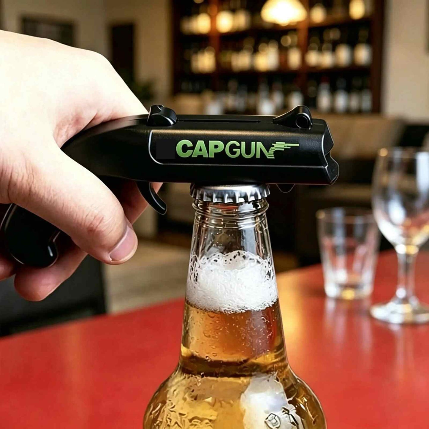Bottle cap opening close up