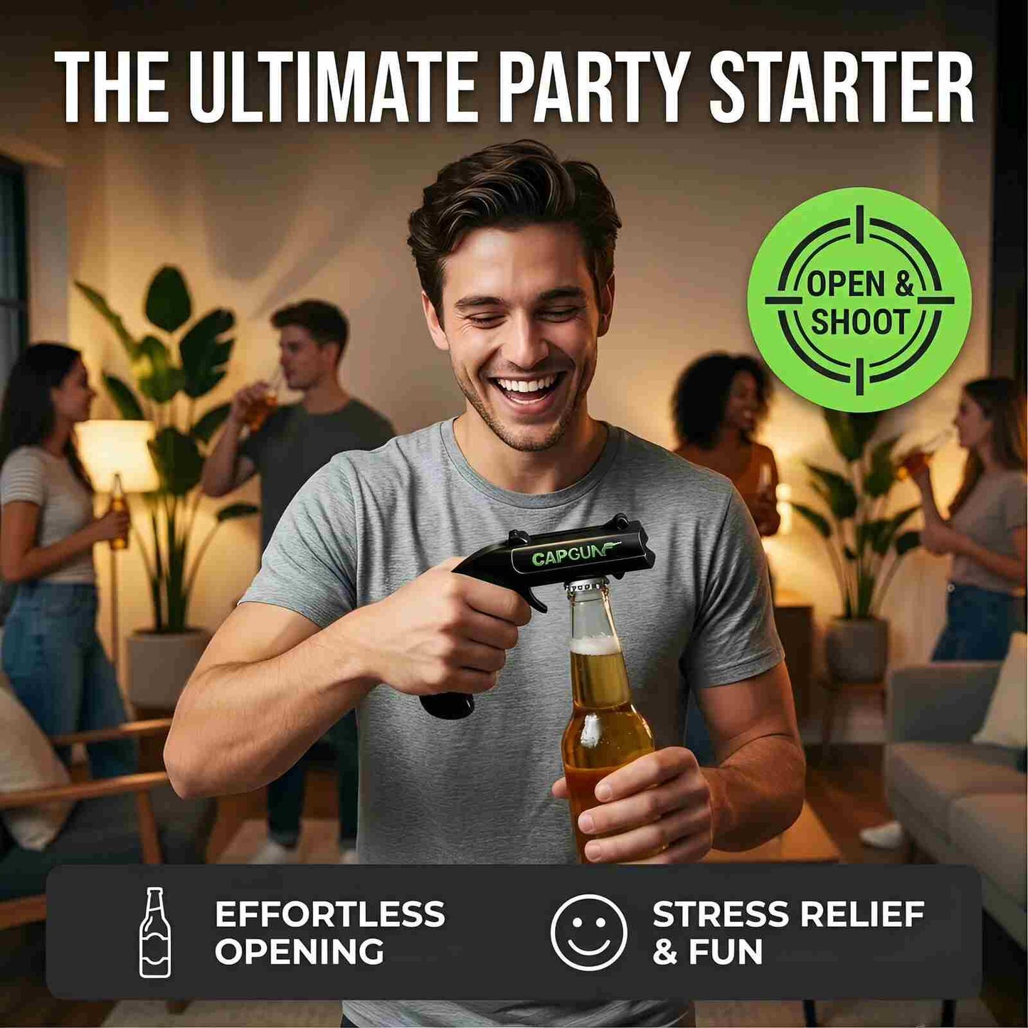 Novelty bottle opener for home parties