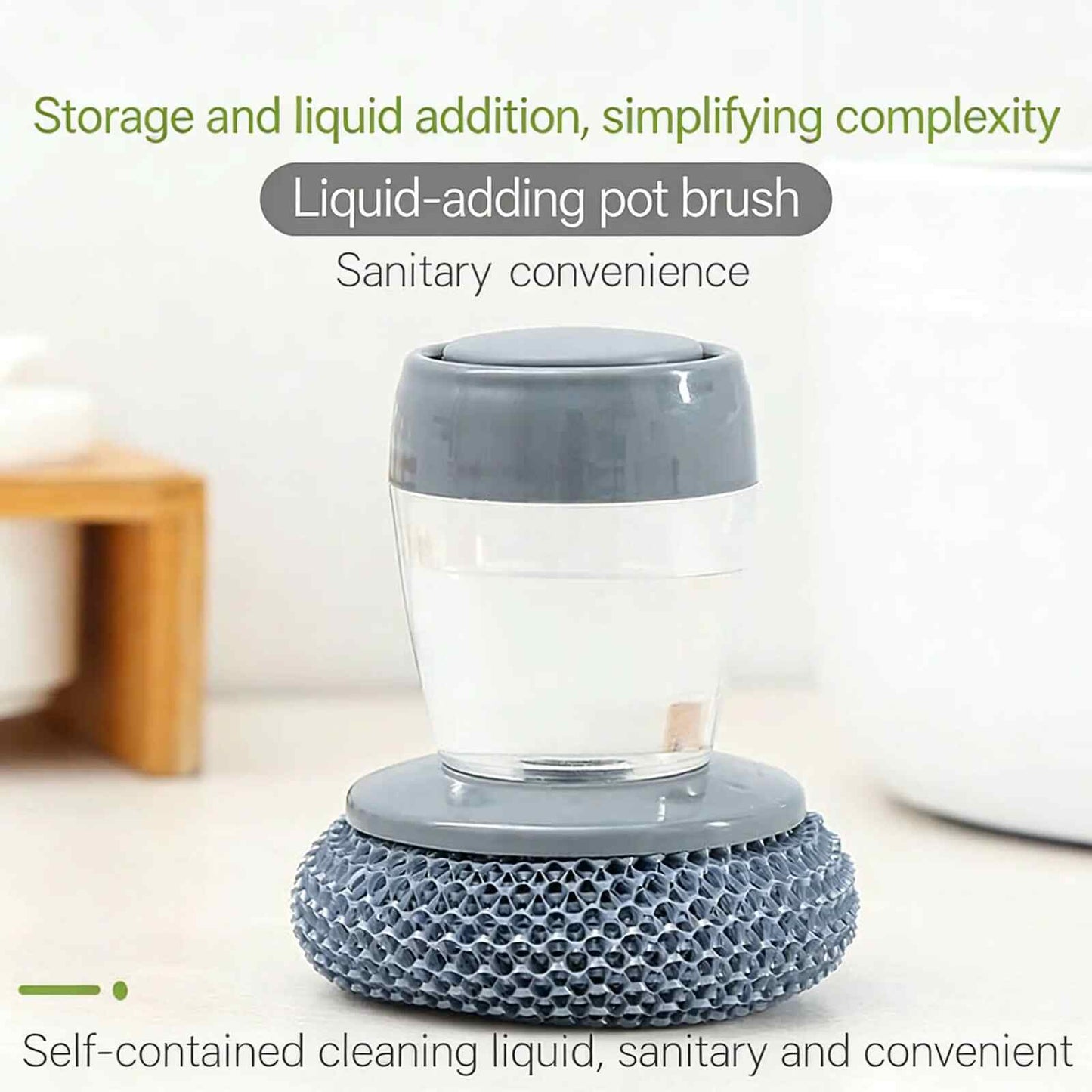 Soap-Dispensing Kitchen Cleaning Brush