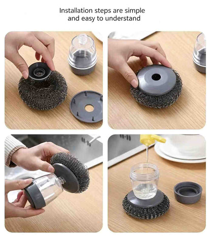 Soap-Dispensing Kitchen Cleaning Brush