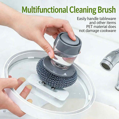 Soap-Dispensing Kitchen Cleaning Brush