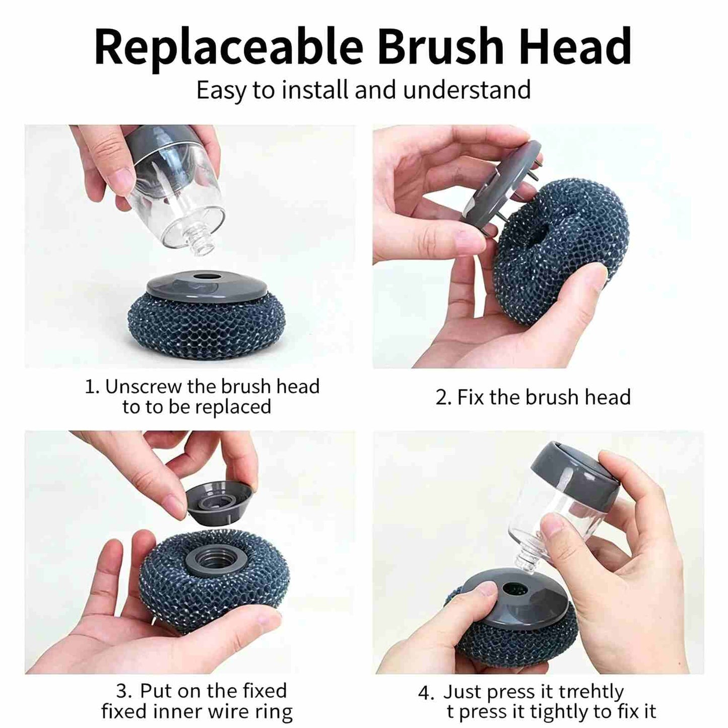 Soap-Dispensing Kitchen Cleaning Brush