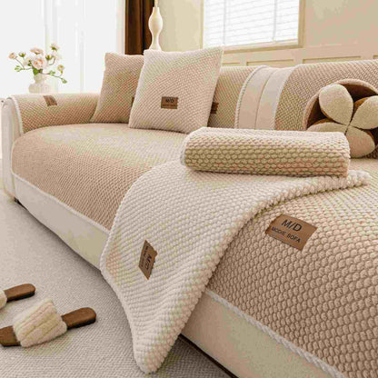 Non-Slip Plush Sofa Cushion Cover