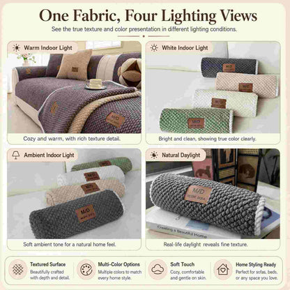 Non-Slip Plush Sofa Cushion Cover