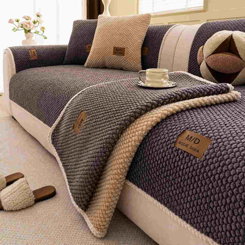 Non-Slip Plush Sofa Cushion Cover