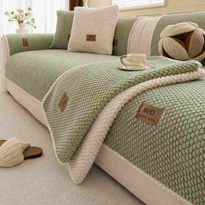 Non-Slip Plush Sofa Cushion Cover