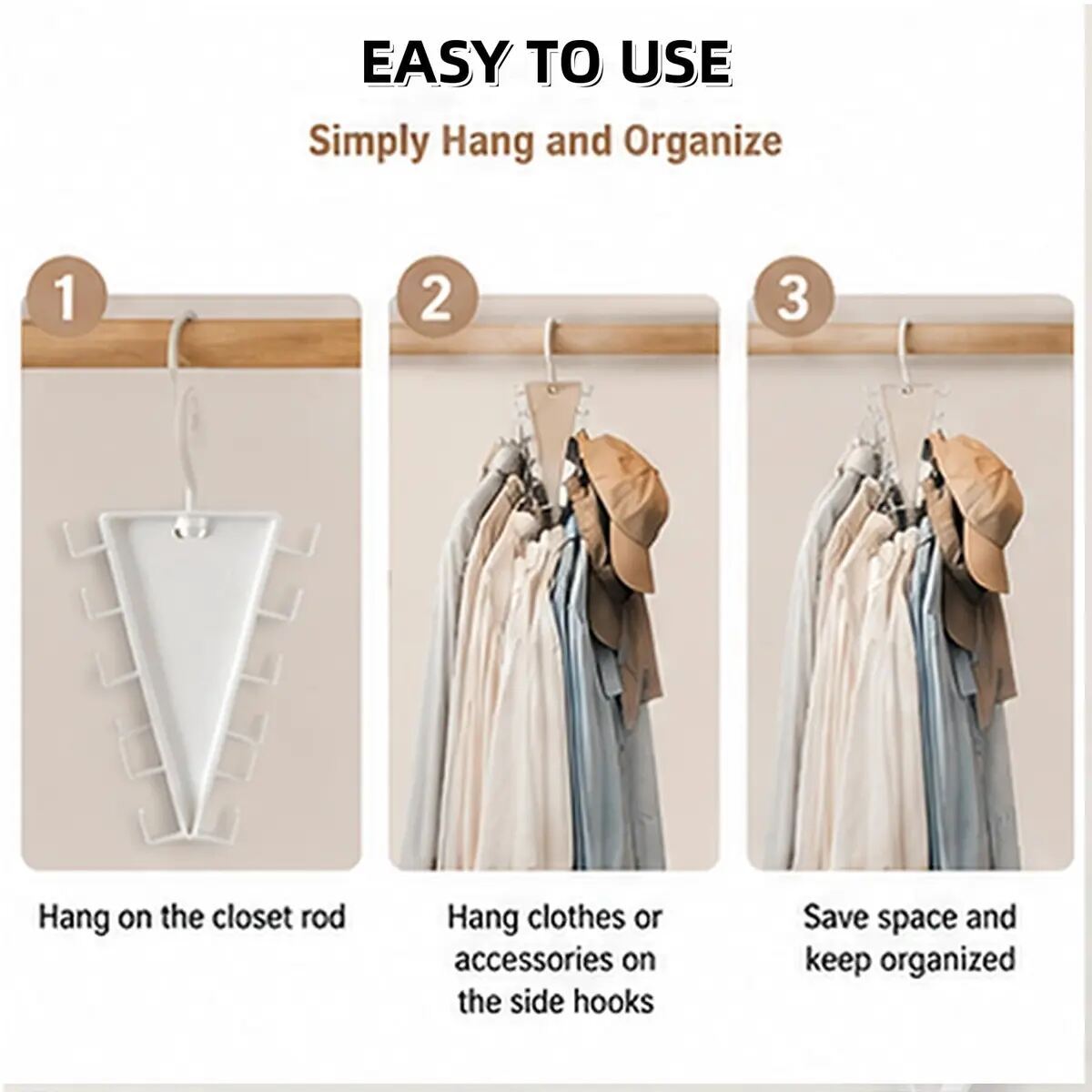 360° Rotating V-Shaped Closet Organizer