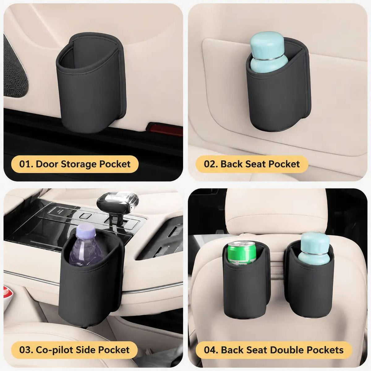 Multi-Purpose Car Cup Holder Storage Pouch