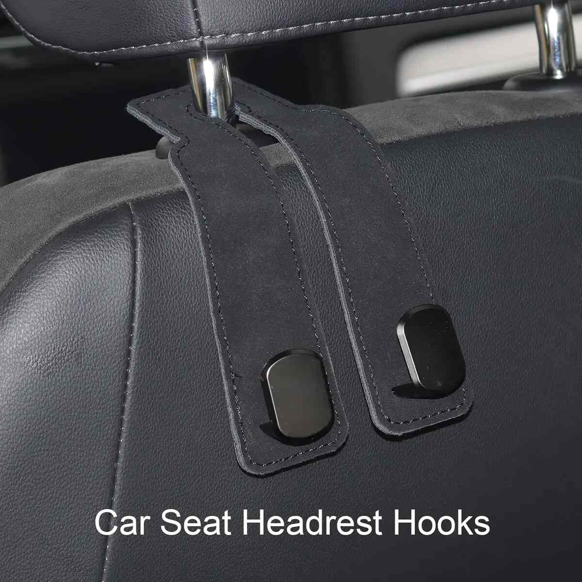 Double Metal Car Headrest Hooks 4-Pack