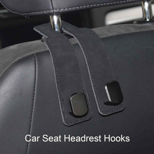 Double Metal Car Headrest Hooks 4-Pack