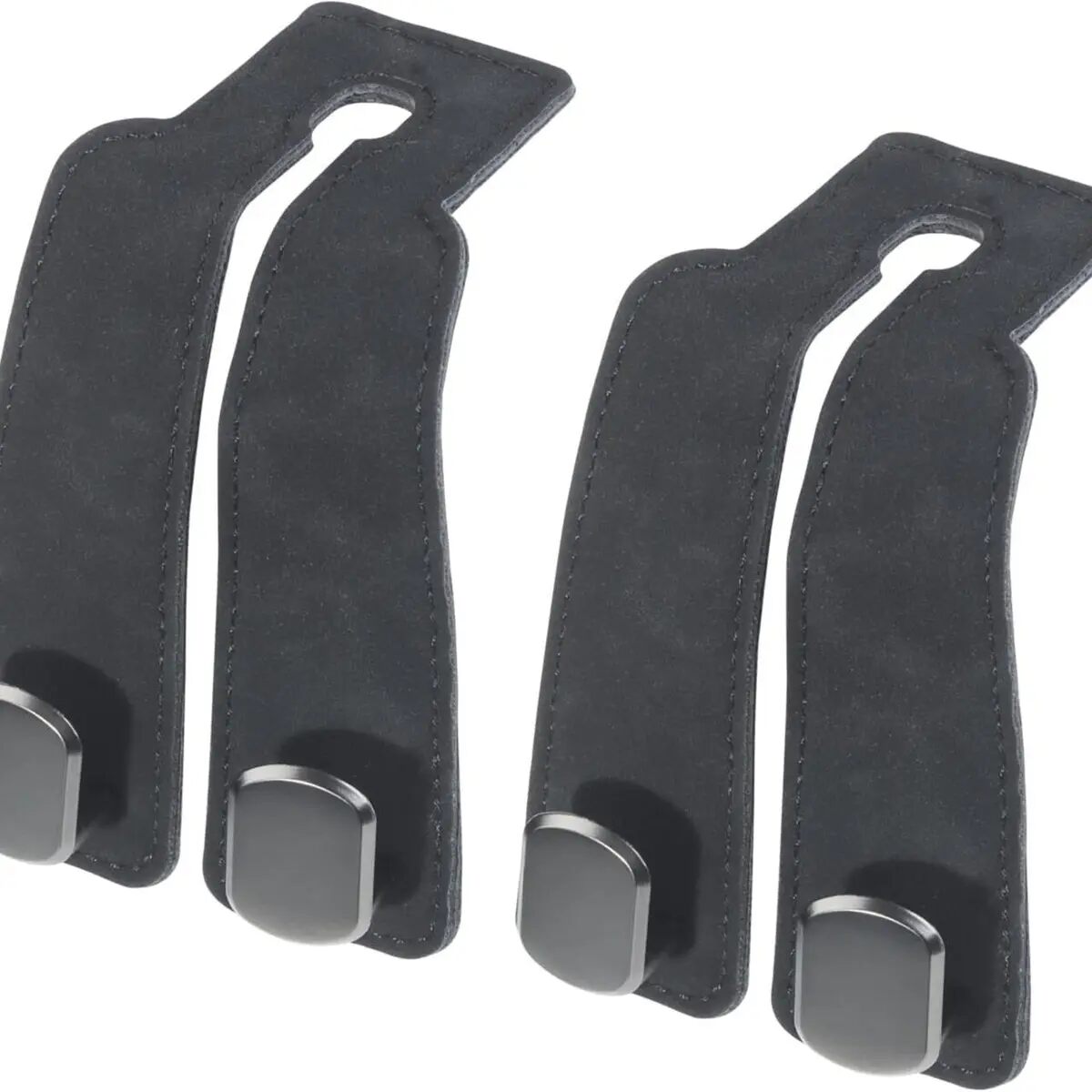 Double Metal Car Headrest Hooks 4-Pack