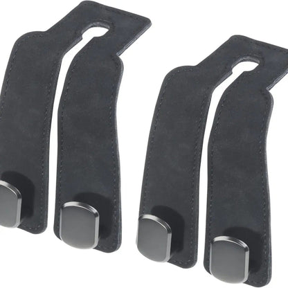 Double Metal Car Headrest Hooks 4-Pack