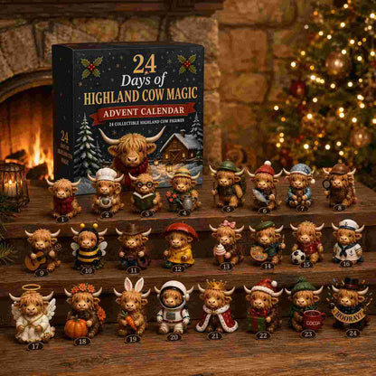 24-Day Highland Cow Christmas Advent Calendar