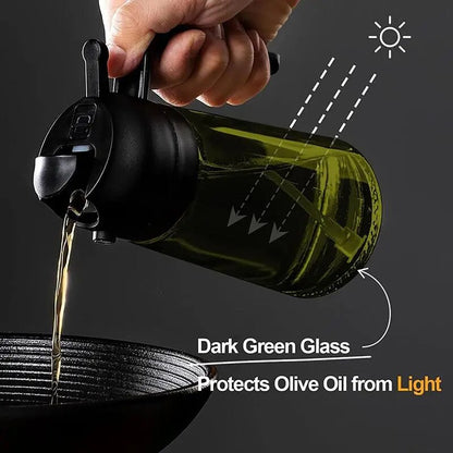 Dark Glass 2-in-1 Oil Sprayer Dispenser