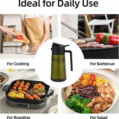 Dark Glass 2-in-1 Oil Sprayer Dispenser