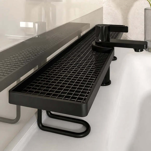 No-Drill Carbon Steel Bathroom Organizer